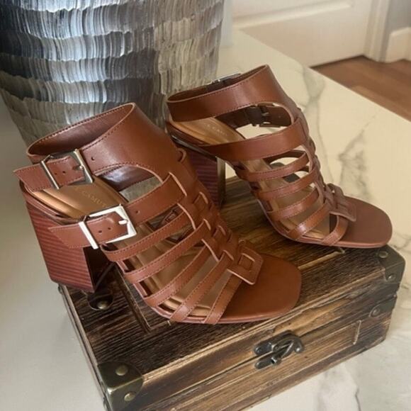 Vince Camuto Shoes - Vince Camuto Hicheny Heeled Sandals in Cognac